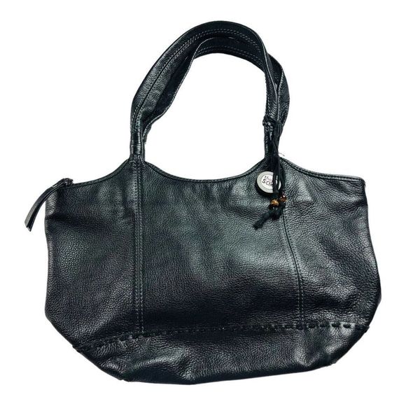 fossil black pebble leather purse shoulder bag hobo - Picture 1 of 9